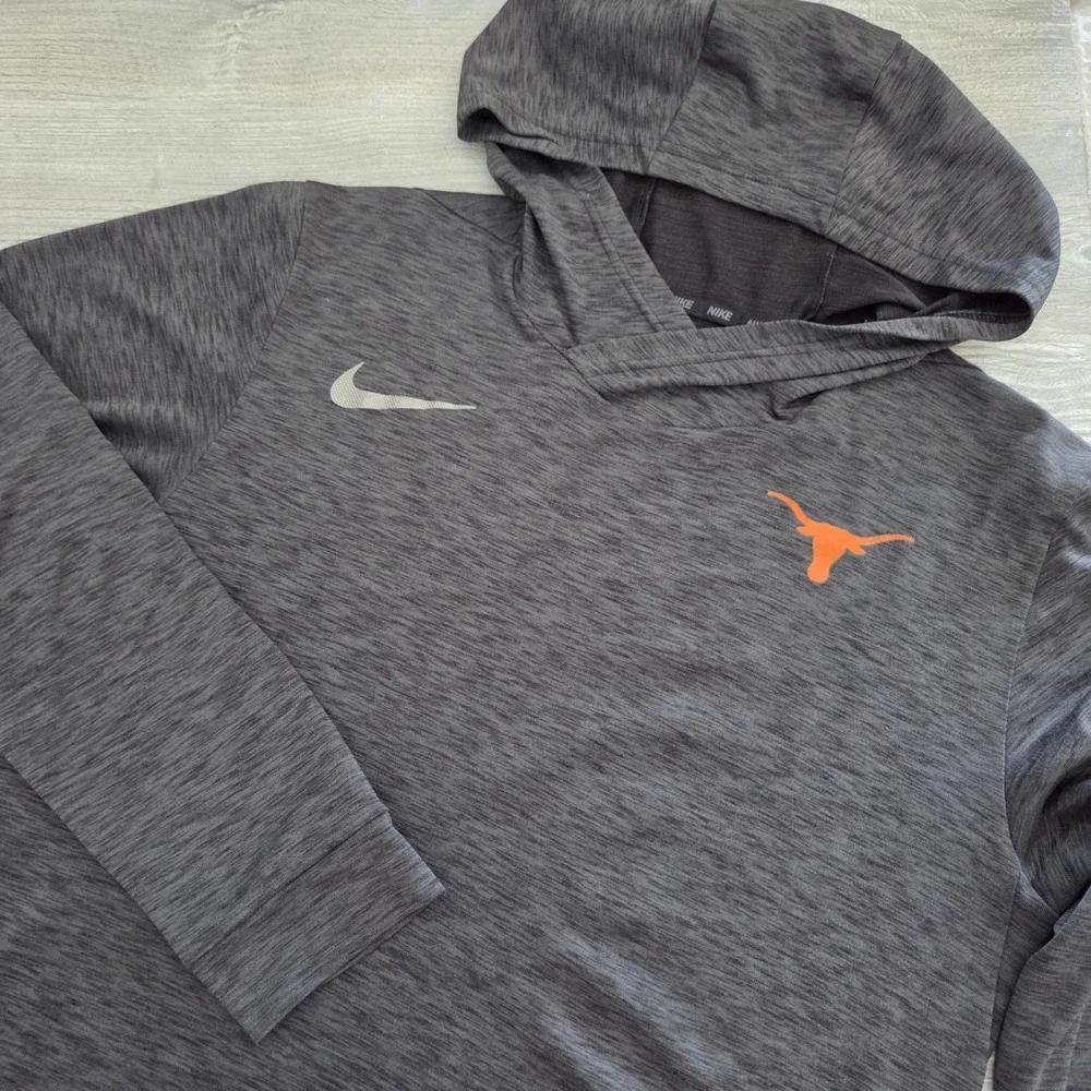 Nike Hoodie Charcoal Grey Texas Longhorns Dri-FIT Performance Mens Medium